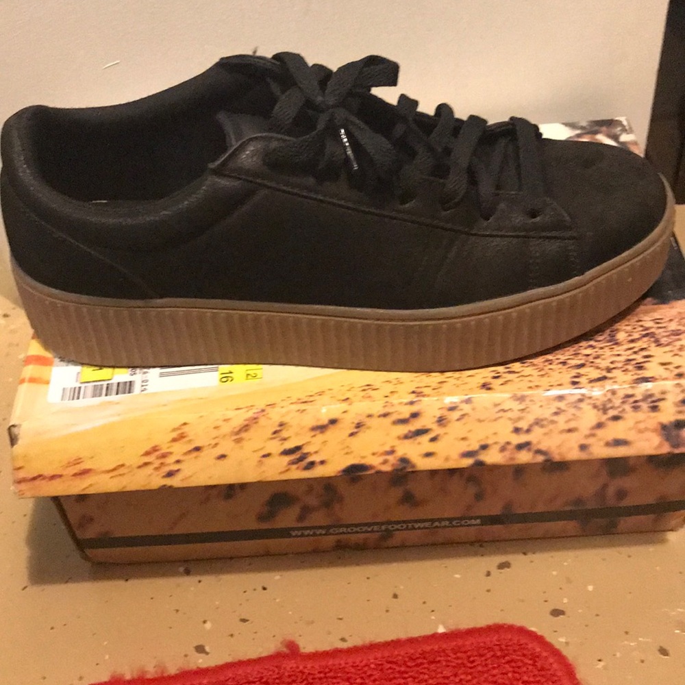 Black and tan shoes